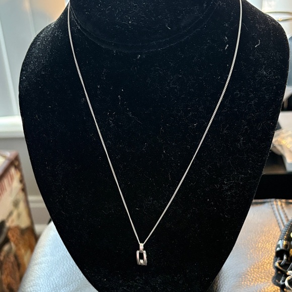 Sleek 925 SilverTiny Diamond Pendant  925 Silverr Necklace - Picture 7 of 7